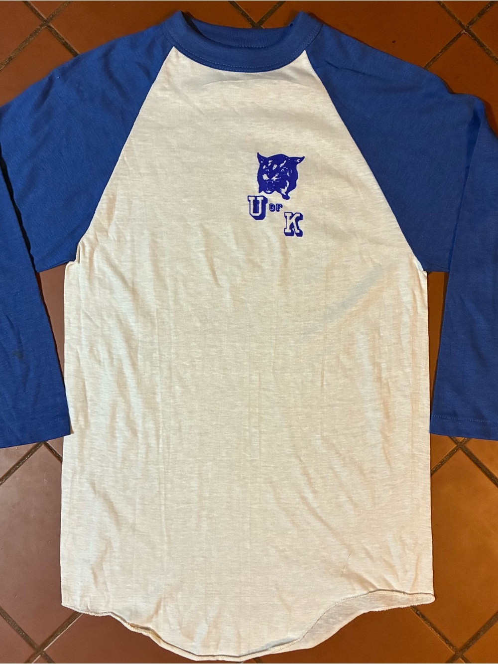 Vintage 70s/80s University Of Kentucky Wildcats Raglan Baseball Tee Sz S (XS)